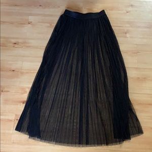Sheer Pleated Black Skirt